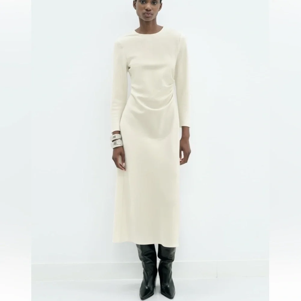 ZARA Crepe Midi Dress - Picture 4 of 12